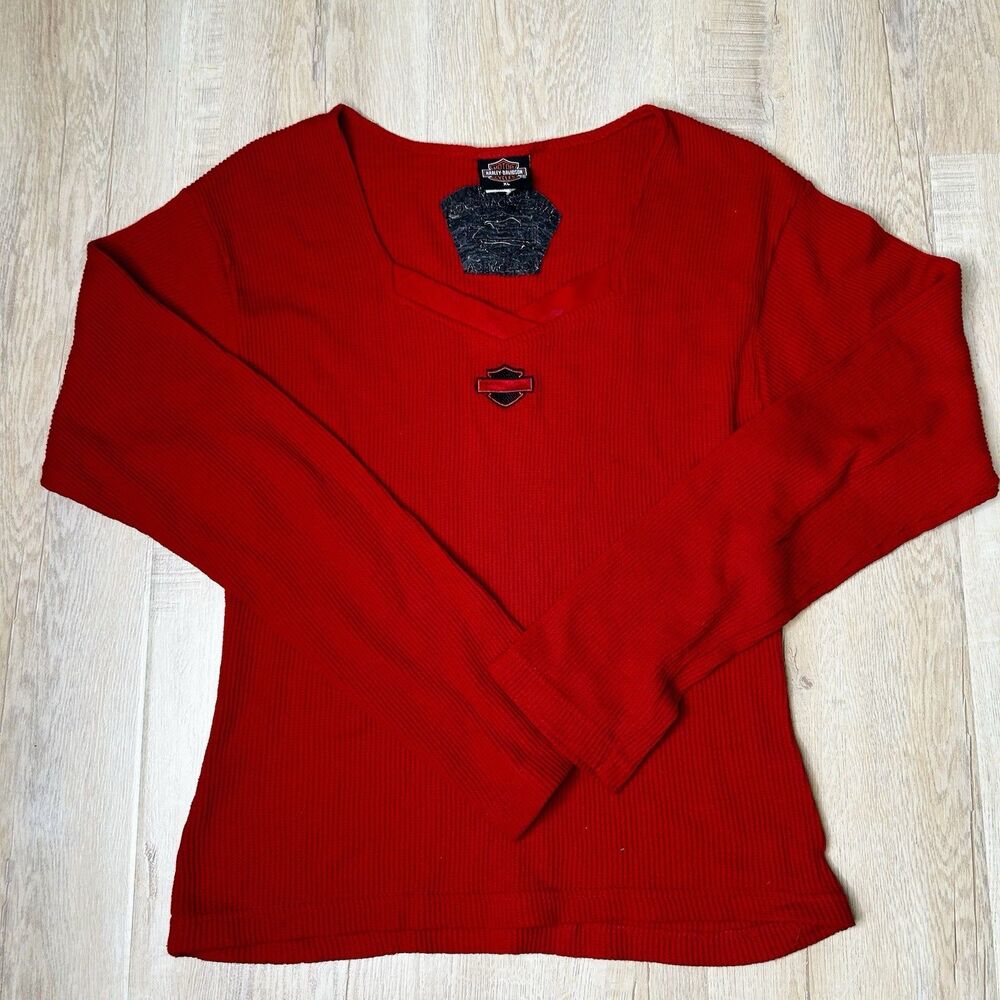 Harley Davidson  Long Sleeved Thermal Womens Sz X Large Red